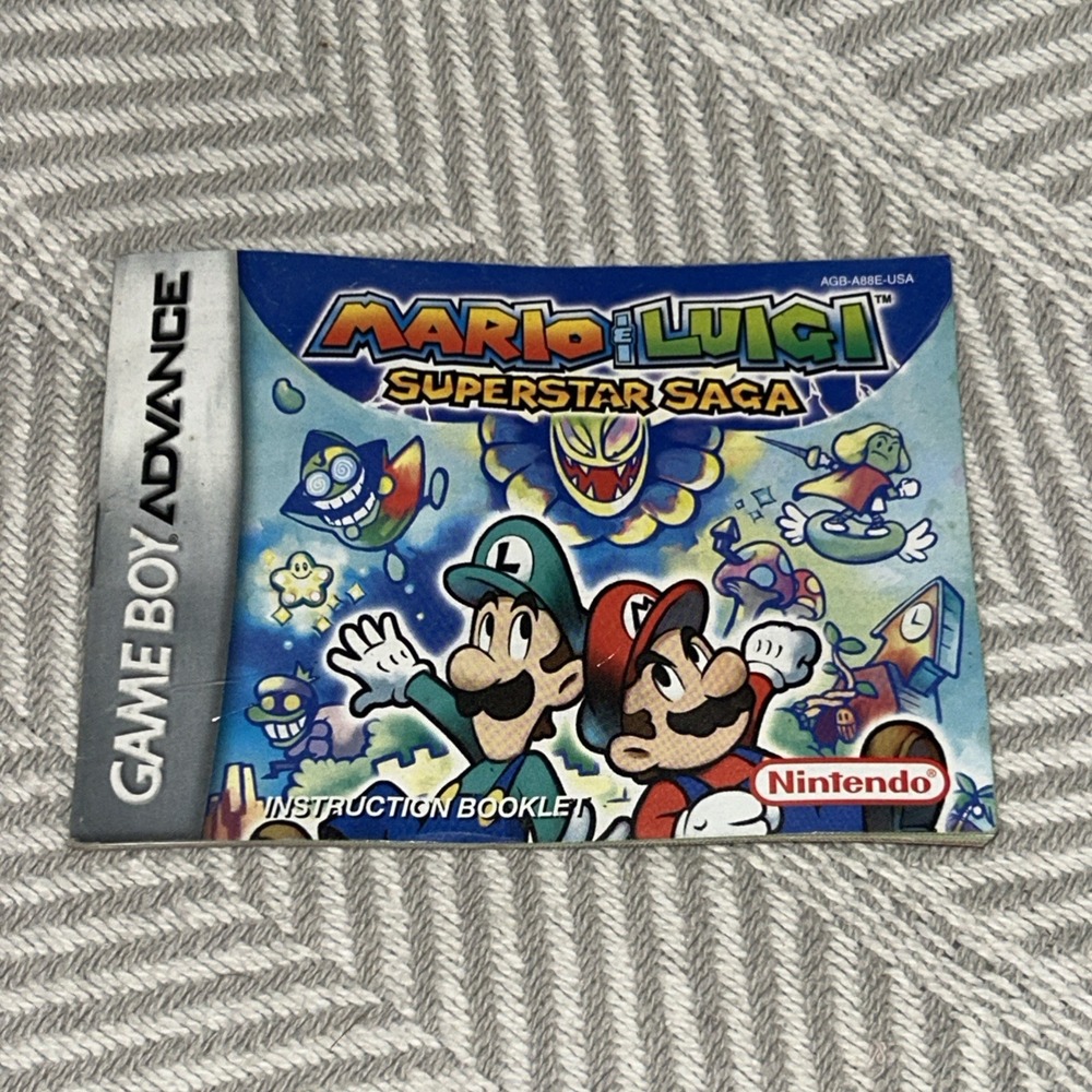 Nintendo Game Boy Advance‎ GBA Mario and Luigi Superstar Saga Manual ONLY D1